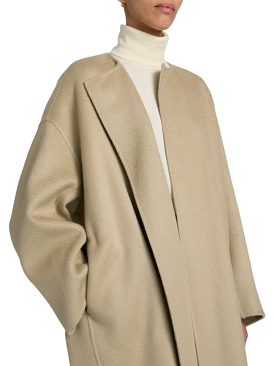 The Row Women's Verlain Cashmere Coat - Light Pebble | Thumbnail 6