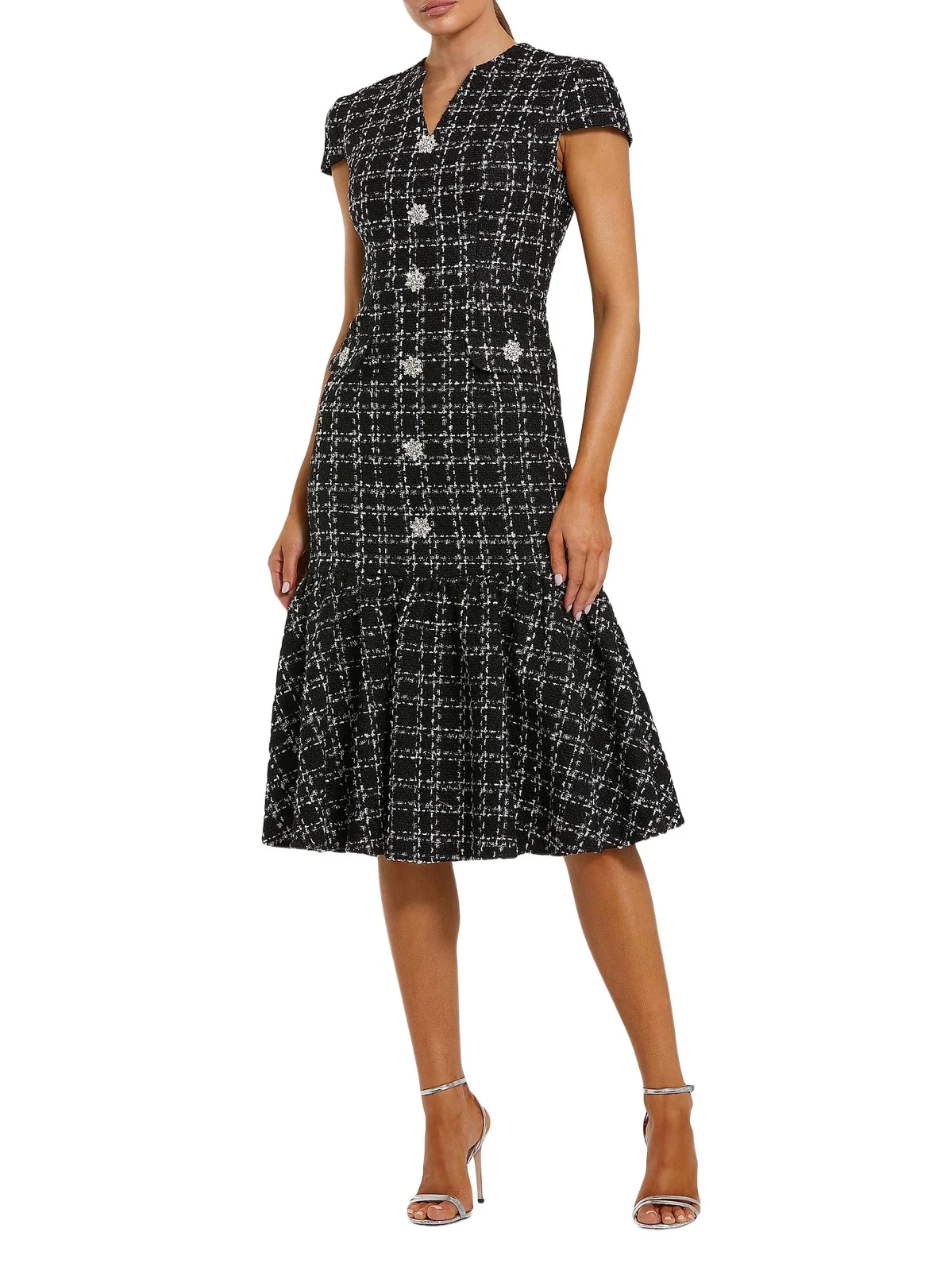 Mac Duggal Women's Boucle Tweed Midi-Dress