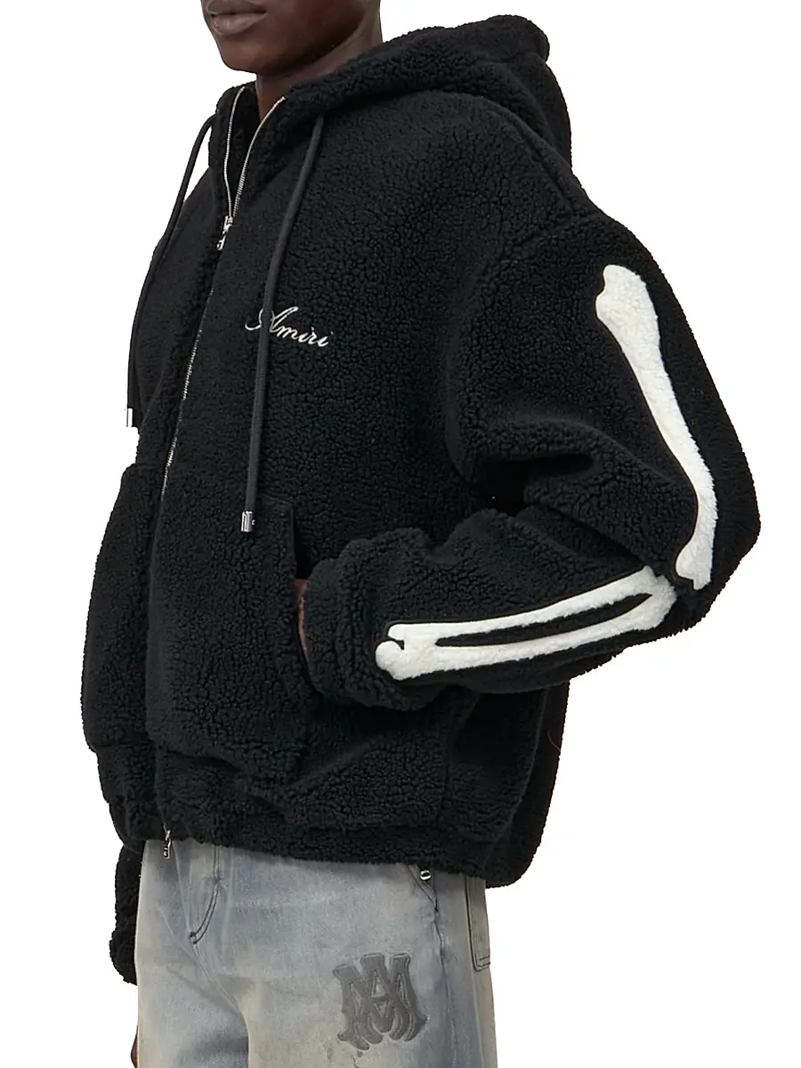 AMIRI Men's Bones Cotton Fleece Zip-Up Hoodie | Thumbnail 3 AMIRI Men's Bones Cotton Fleece Zip-Up Hoodie | Thumbnail 3
