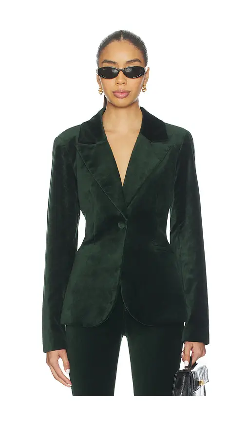 Good American Velvet Sculpted Blazer | Image 1 Good American Velvet Sculpted Blazer | Image 1