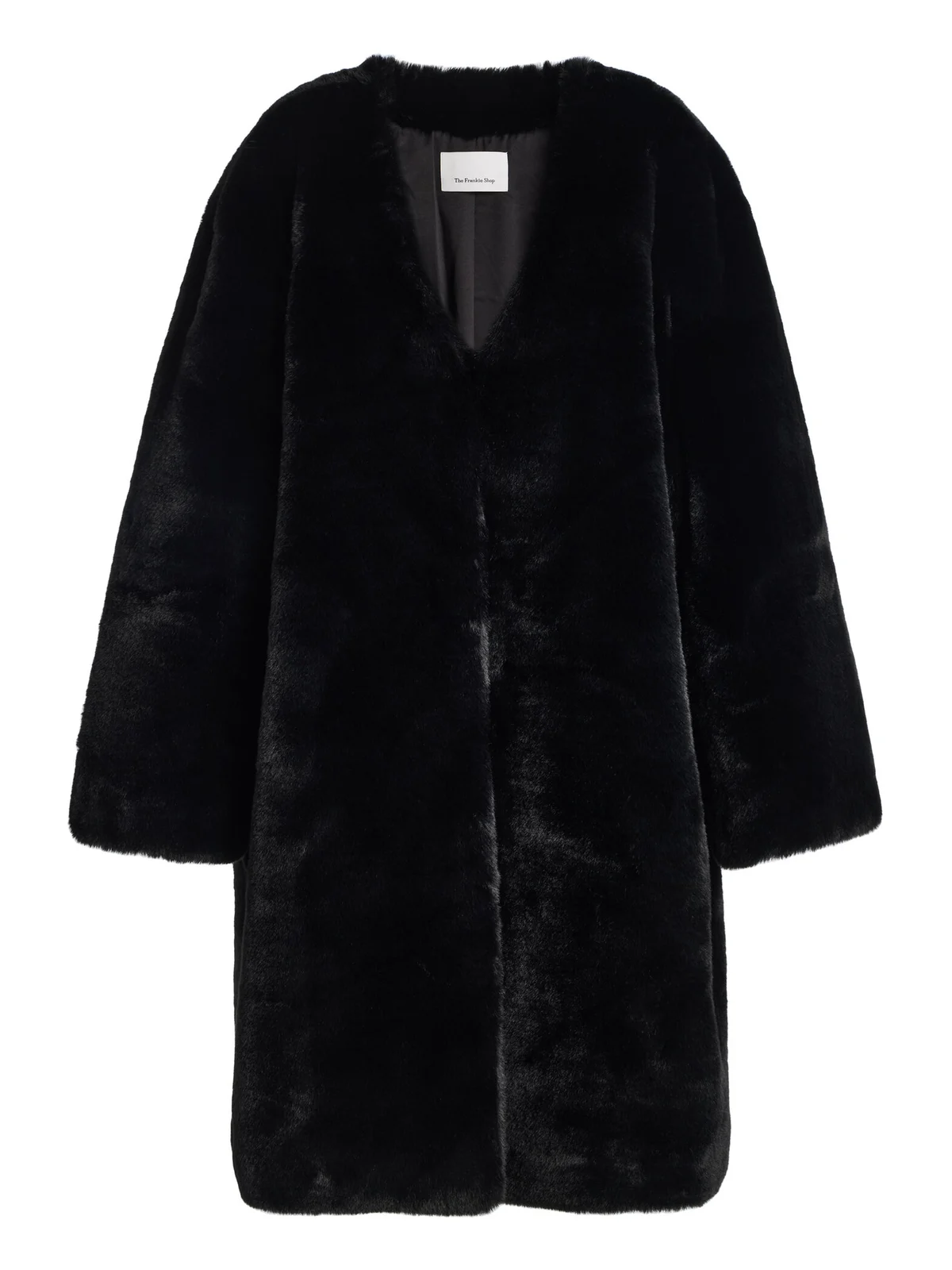 Matera Collarless Faux Fur Coat Matera Collarless Faux Fur Coat