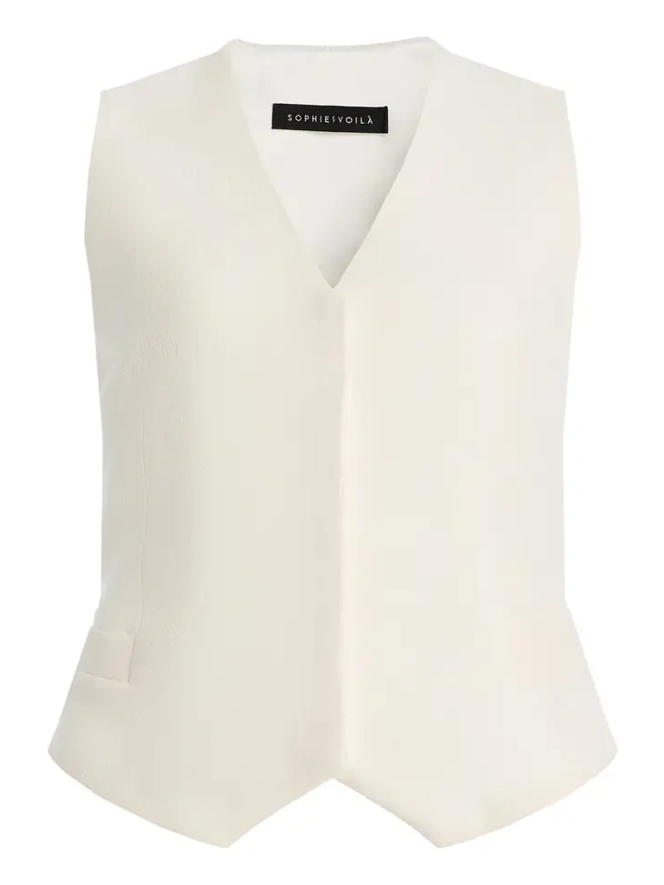 Tailored Wool-Crepe Vest