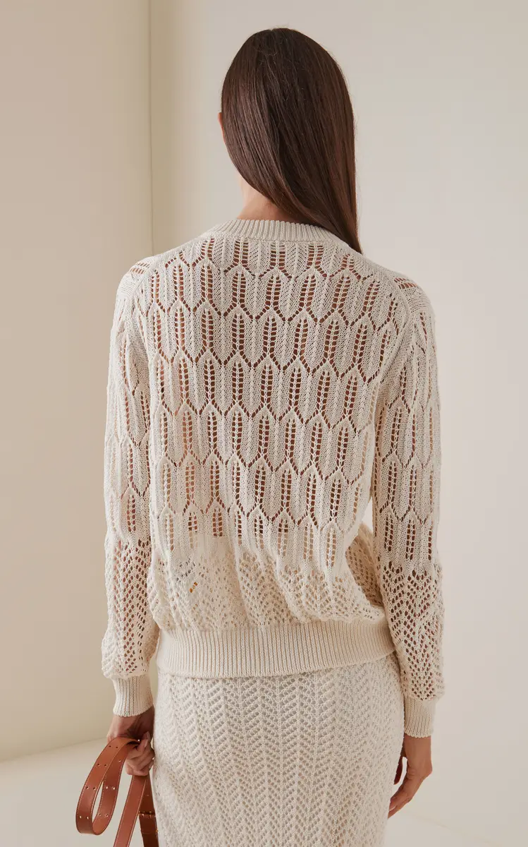 Jil Sander Cotton Crochet Cardigan | Thumbnail 4 Jil Sander Cotton Crochet Cardigan | Thumbnail 4