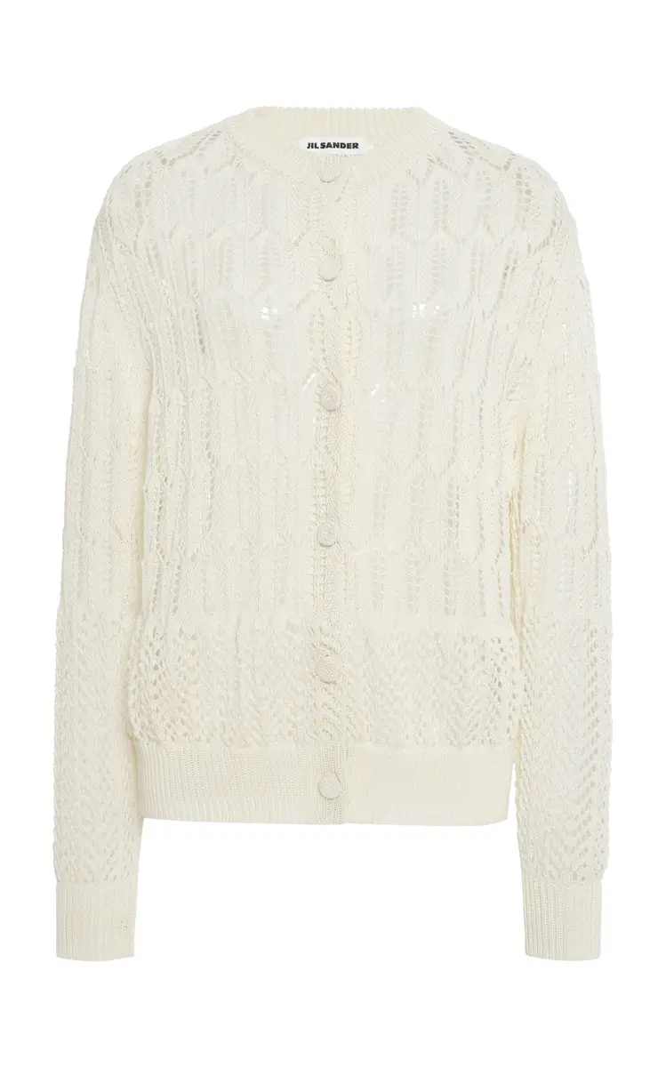 Jil Sander Cotton Crochet Cardigan | Thumbnail 6 Jil Sander Cotton Crochet Cardigan | Thumbnail 6