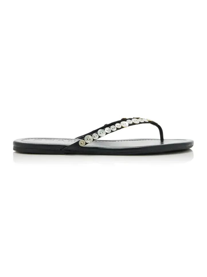 Freja Embellished Leather Thong Sandals Freja Embellished Leather Thong Sandals