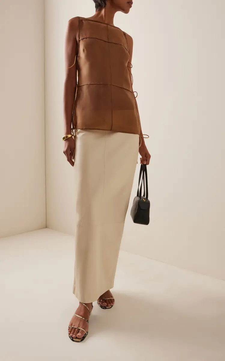 Staud Chandler Tie-Detailed Chiffon Top | Thumbnail 2