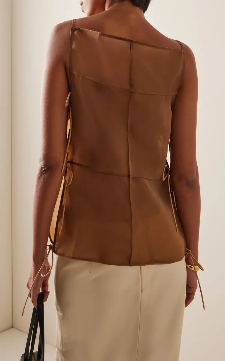 Staud Chandler Tie-Detailed Chiffon Top | Thumbnail 4