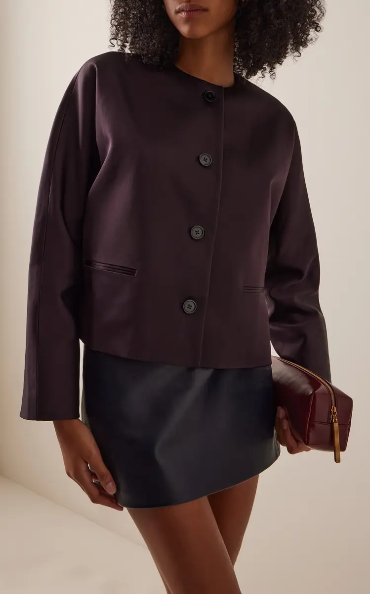 Staud Liz Cropped Satin Coat | Thumbnail 3 Staud Liz Cropped Satin Coat | Thumbnail 3