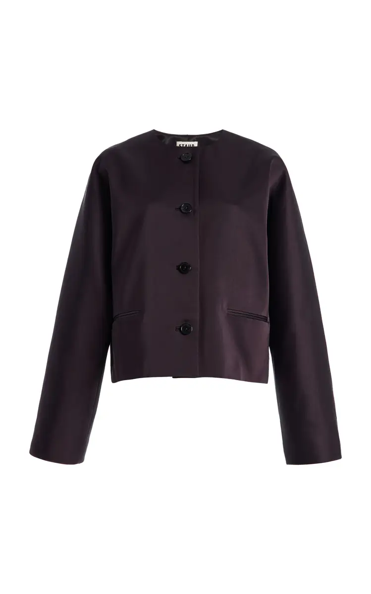 Staud Liz Cropped Satin Coat | Thumbnail 6 Staud Liz Cropped Satin Coat | Thumbnail 6