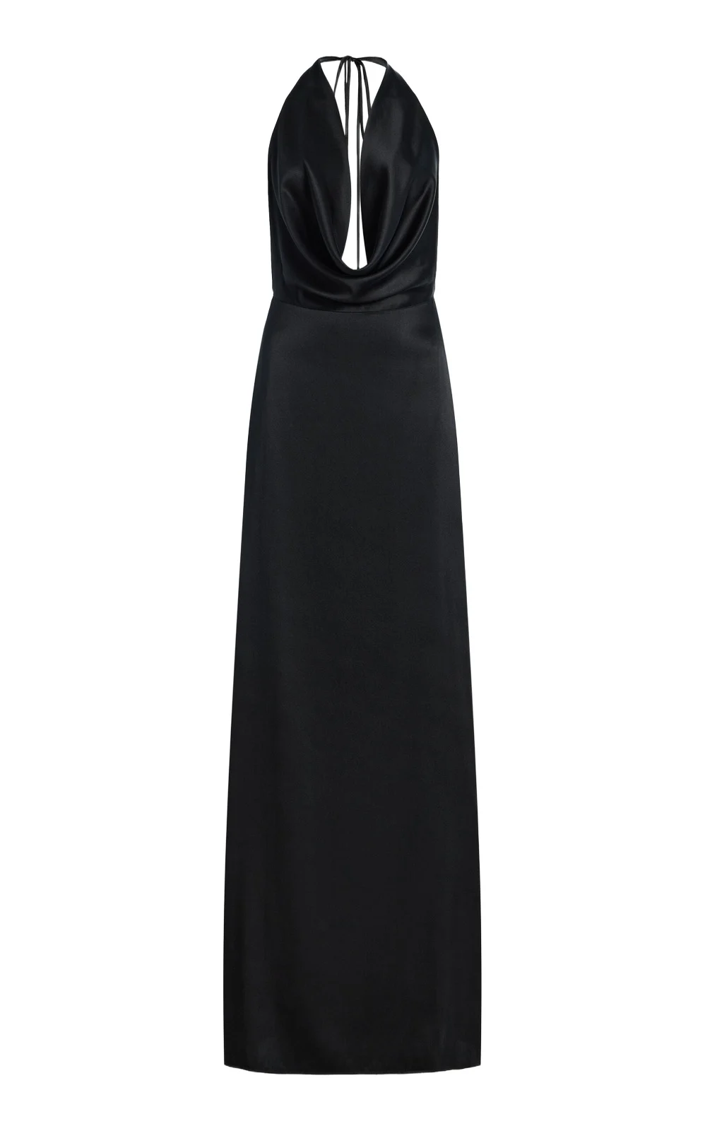 Carla Stretch-Silk Satin Maxi Halter Dress Carla Stretch-Silk Satin Maxi Halter Dress