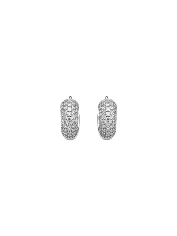 0.80ct Diamond 18K Gold Chunky Pave Hoop Earrings