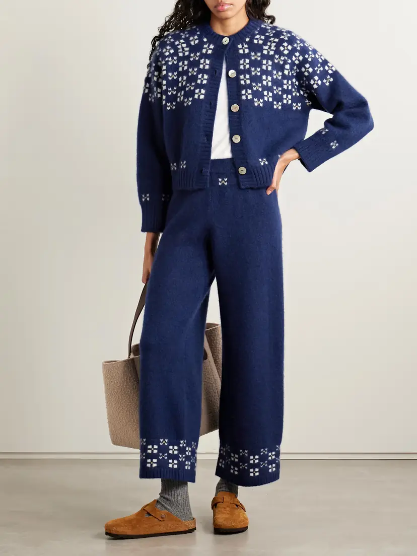 Calle Del Mar Winter Fair Isle Cashmere Wide-leg Pants | Thumbnail 2 Calle Del Mar Winter Fair Isle Cashmere Wide-leg Pants | Thumbnail 2