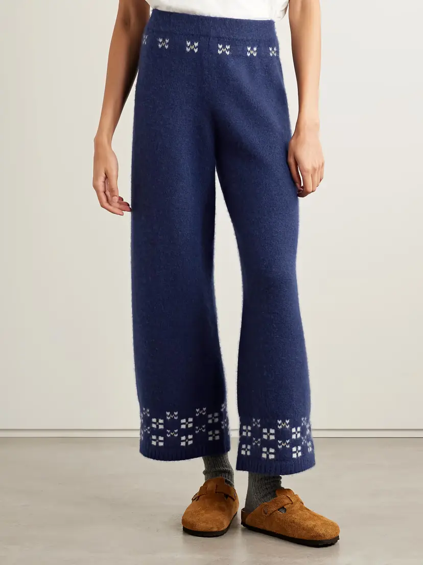 Calle Del Mar Winter Fair Isle Cashmere Wide-leg Pants | Thumbnail 3 Calle Del Mar Winter Fair Isle Cashmere Wide-leg Pants | Thumbnail 3