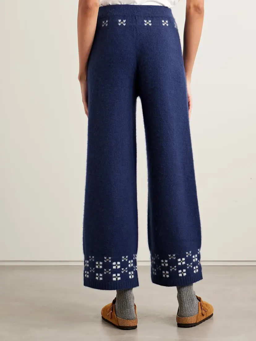 Calle Del Mar Winter Fair Isle Cashmere Wide-leg Pants | Thumbnail 4 Calle Del Mar Winter Fair Isle Cashmere Wide-leg Pants | Thumbnail 4