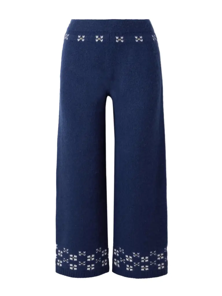 Winter Fair Isle Cashmere Wide-leg Pants Winter Fair Isle Cashmere Wide-leg Pants