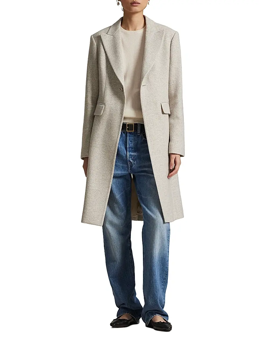 Polo Ralph Lauren Women's Herringbone Wool-Blend Coat | Thumbnail 2