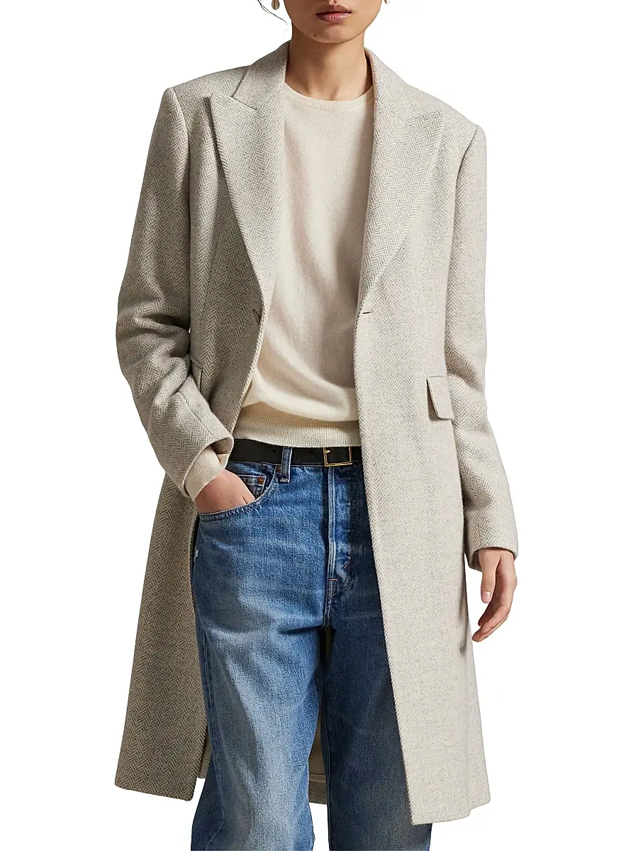 Polo Ralph Lauren Women's Herringbone Wool-Blend Coat | Thumbnail 3