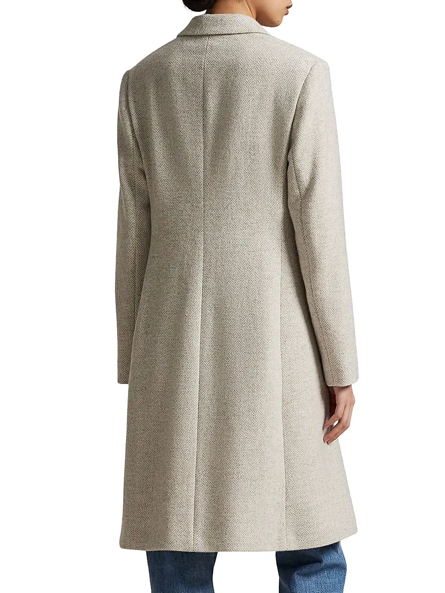 Polo Ralph Lauren Women's Herringbone Wool-Blend Coat | Thumbnail 4