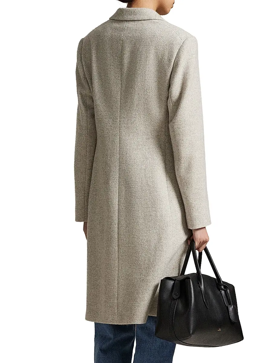 Polo Ralph Lauren Women's Herringbone Wool-Blend Coat | Thumbnail 6