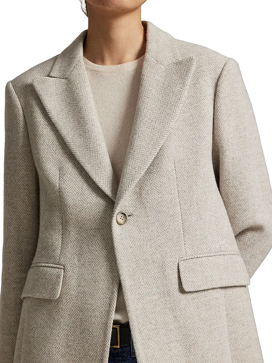 Polo Ralph Lauren Women's Herringbone Wool-Blend Coat | Thumbnail 7