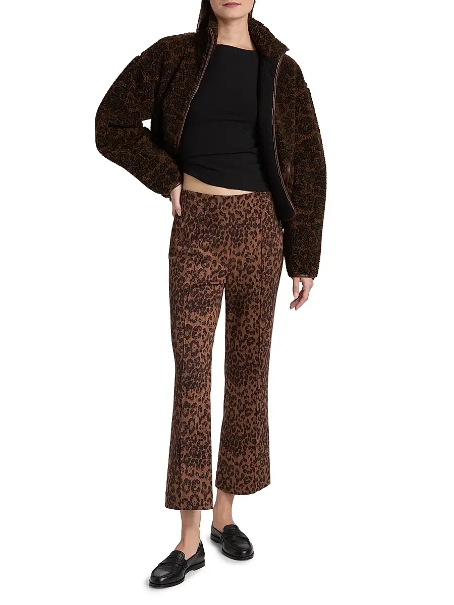 rag & bone Women's Irina Leopard Jacquard Crop Pants | Thumbnail 2 rag & bone Women's Irina Leopard Jacquard Crop Pants | Thumbnail 2
