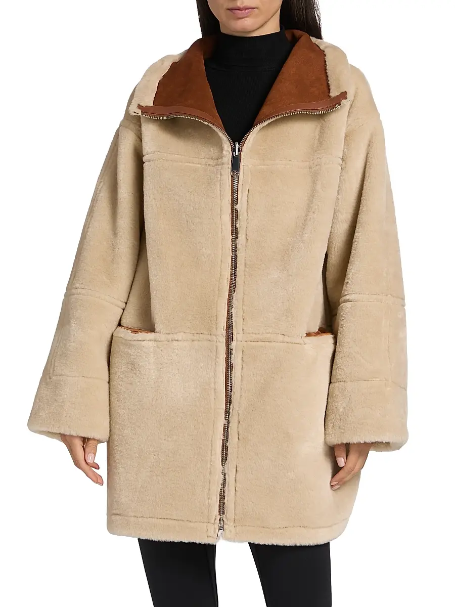 Mercer Collective Women's Oversized Reversible Faux Shearling Coat | Thumbnail 6