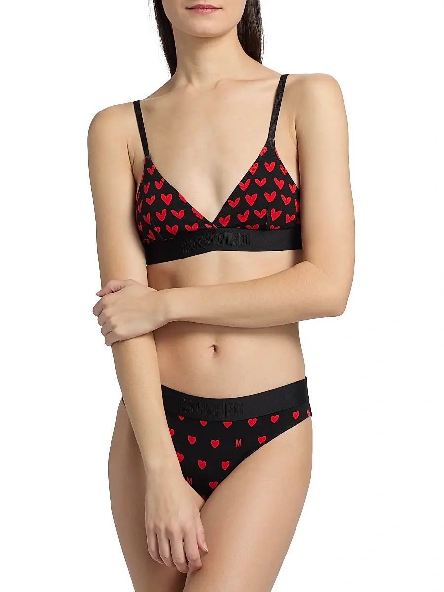 MOSCHINO Women's Intimo Donna M Hearts Triangle Bra | Thumbnail 3
