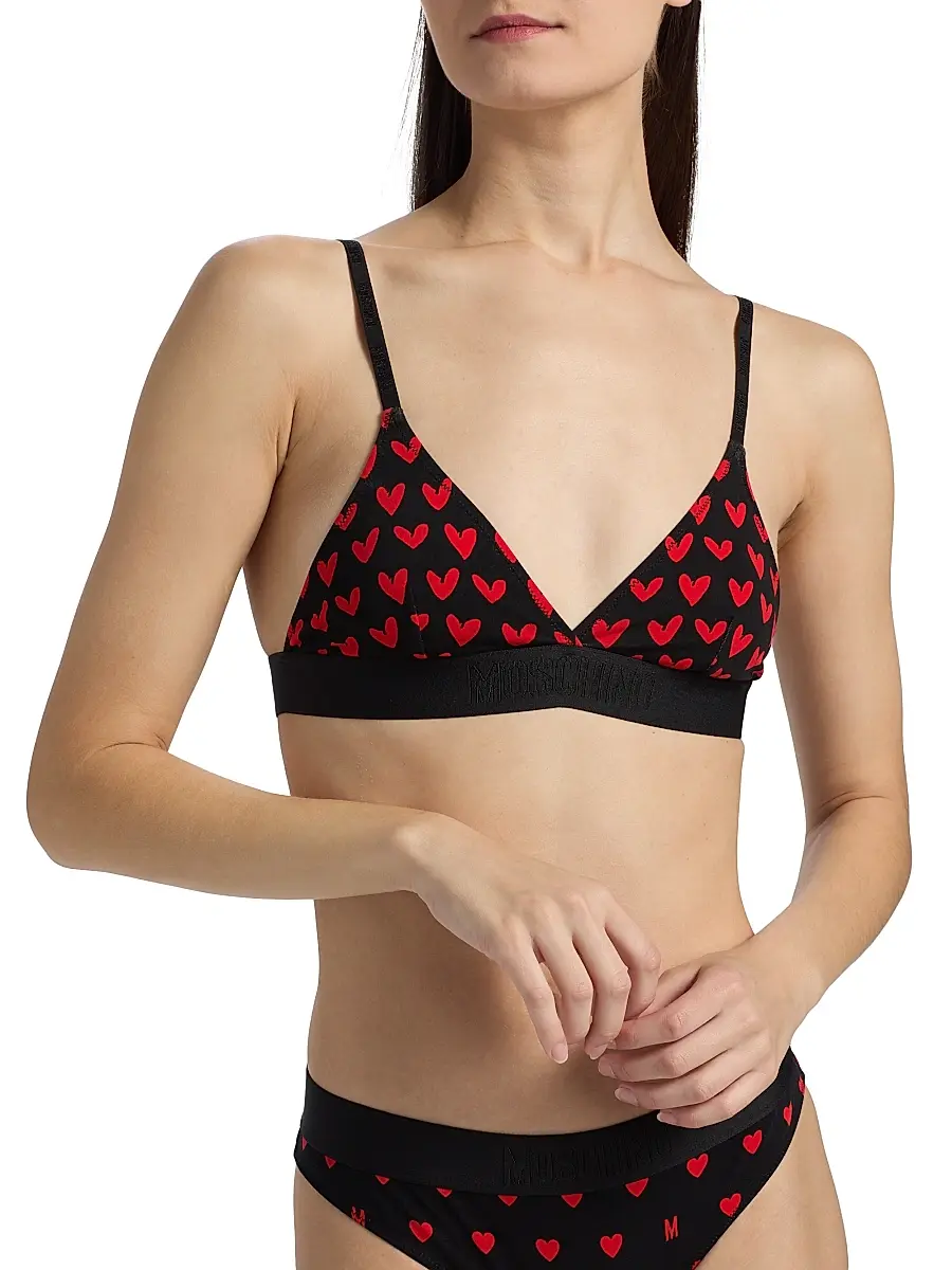 MOSCHINO Women's Intimo Donna M Hearts Triangle Bra | Thumbnail 5