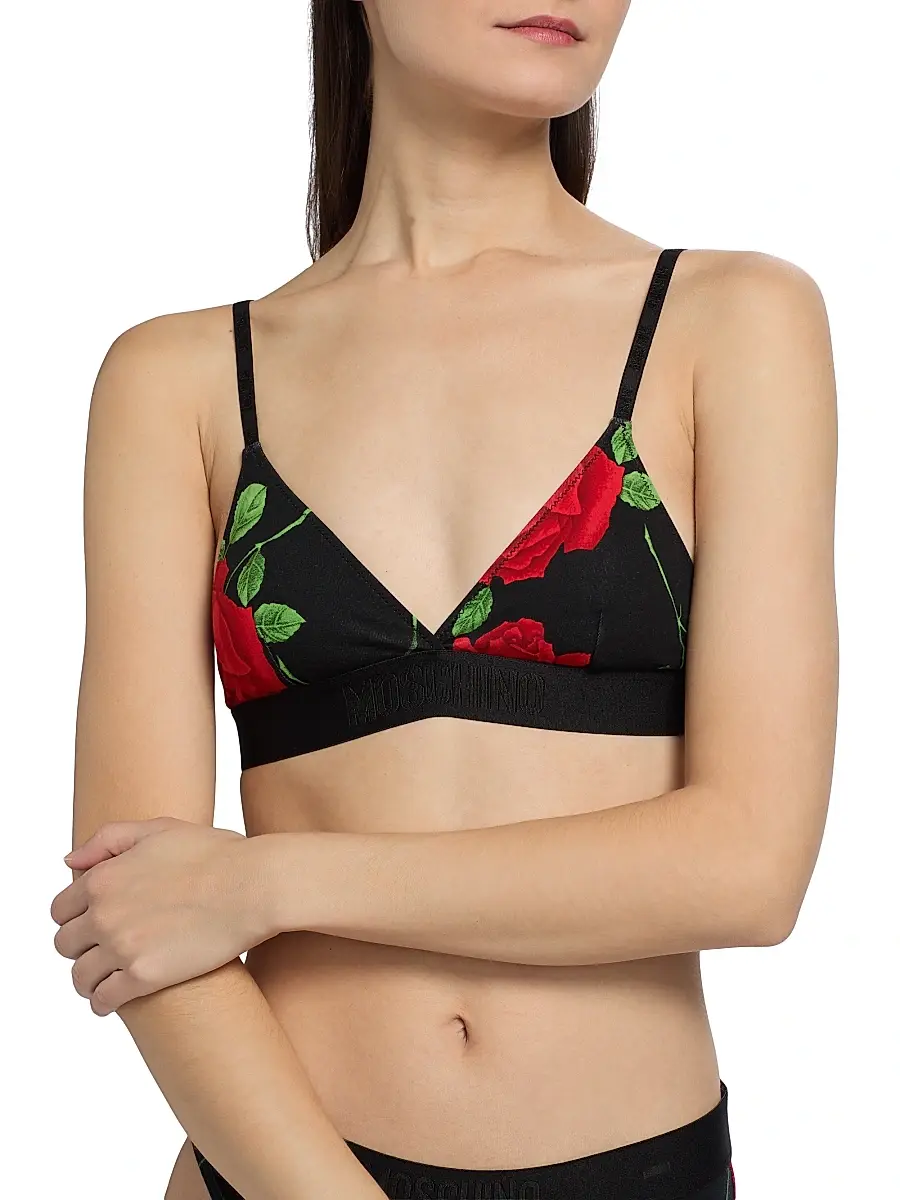 MOSCHINO Women's Intimo Donna Rose Triangle Bra | Thumbnail 5 MOSCHINO Women's Intimo Donna Rose Triangle Bra | Thumbnail 5