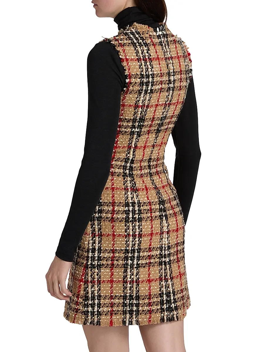 Burberry Women's Abigail Check Wool-Blend Sleeveless Minidress | Thumbnail 5