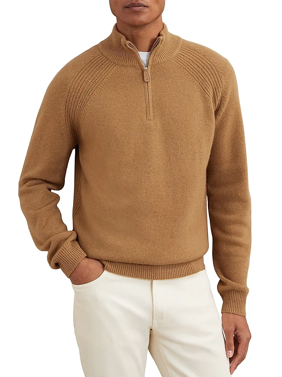 Reiss Men's Charming Wool-Blend Quarter-Zip Sweater | Thumbnail 3 Reiss Men's Charming Wool-Blend Quarter-Zip Sweater | Thumbnail 3