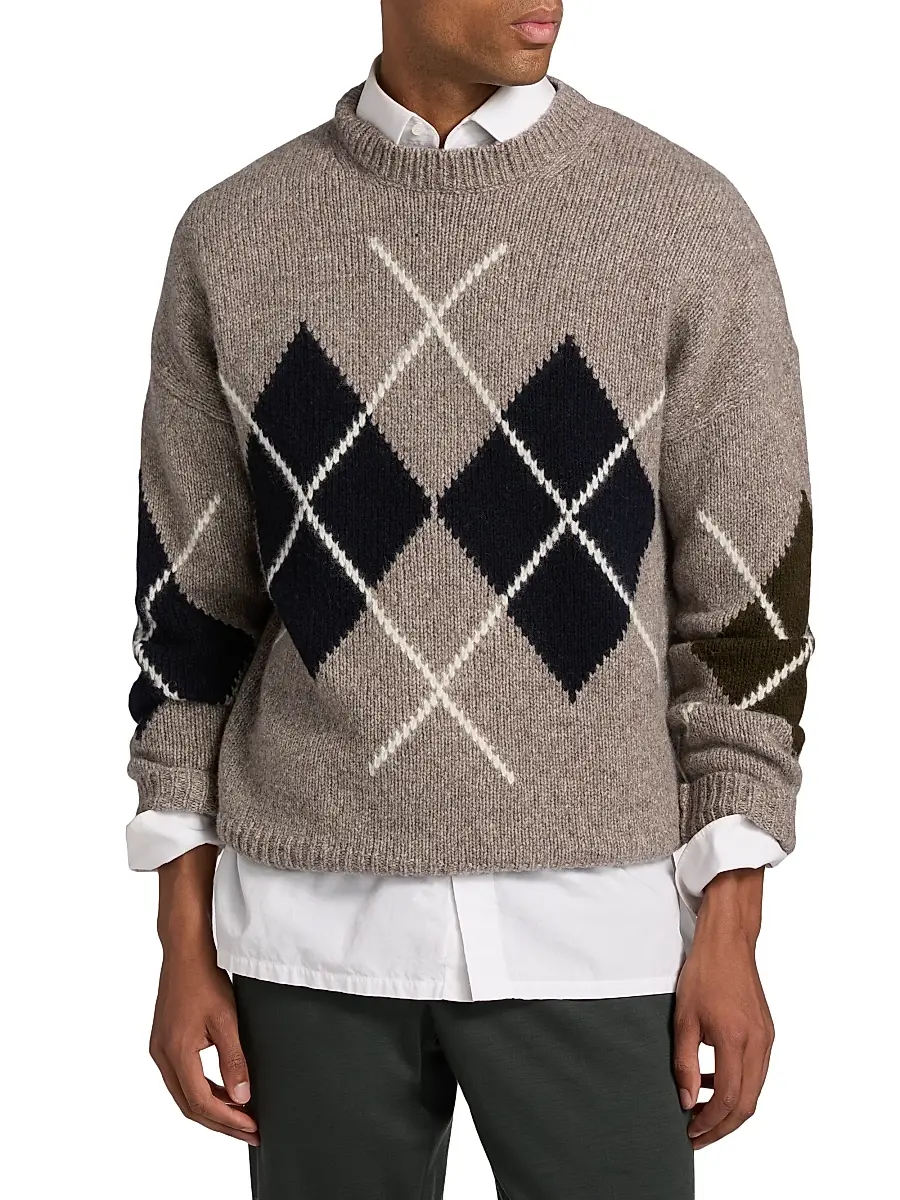 Reiss Men's Argyle Wool-Blend Sweater | Thumbnail 3 Reiss Men's Argyle Wool-Blend Sweater | Thumbnail 3