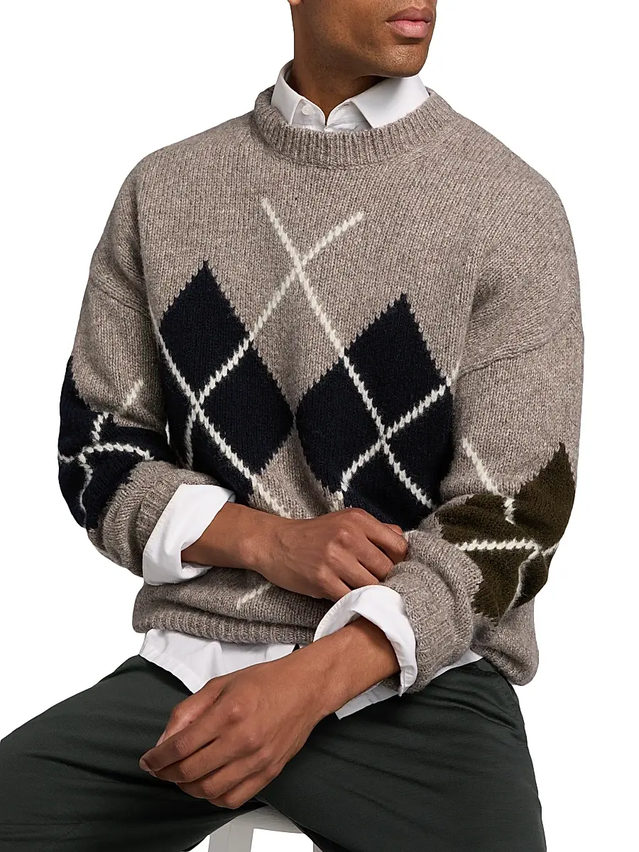 Reiss Men's Argyle Wool-Blend Sweater | Thumbnail 6 Reiss Men's Argyle Wool-Blend Sweater | Thumbnail 6