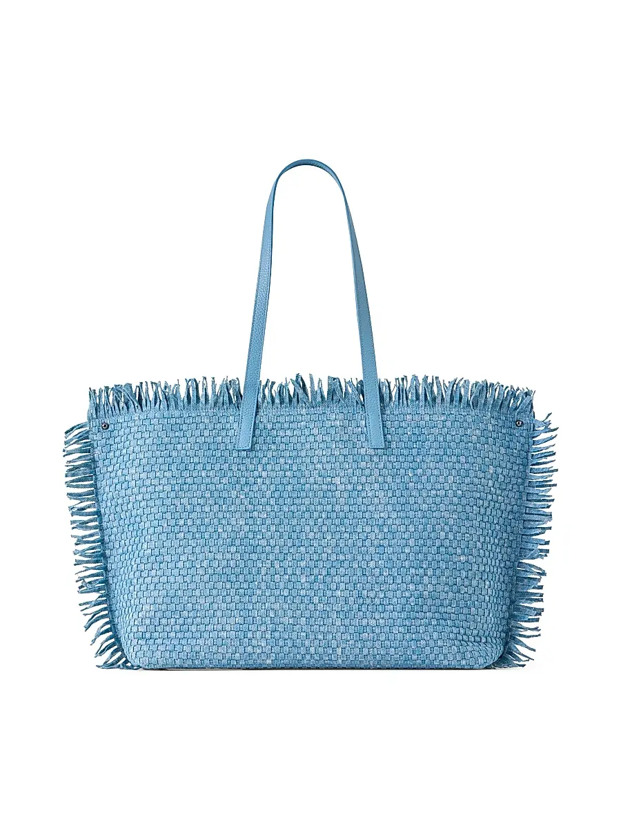 Akris Women's AI Fringed Tote Bag - Grey Sky | Thumbnail 4