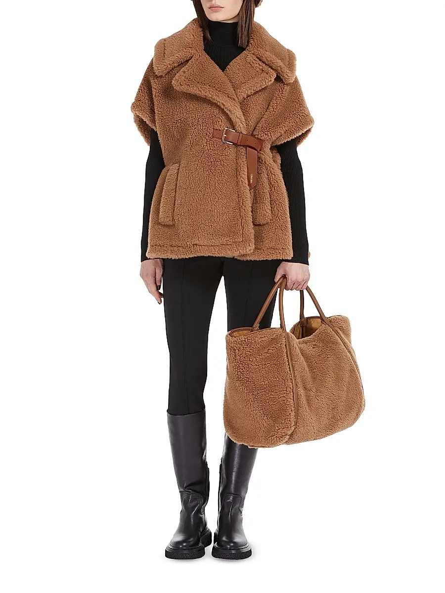 Max Mara Women's Teddy Fabric Cape | Thumbnail 5 Max Mara Women's Teddy Fabric Cape | Thumbnail 5