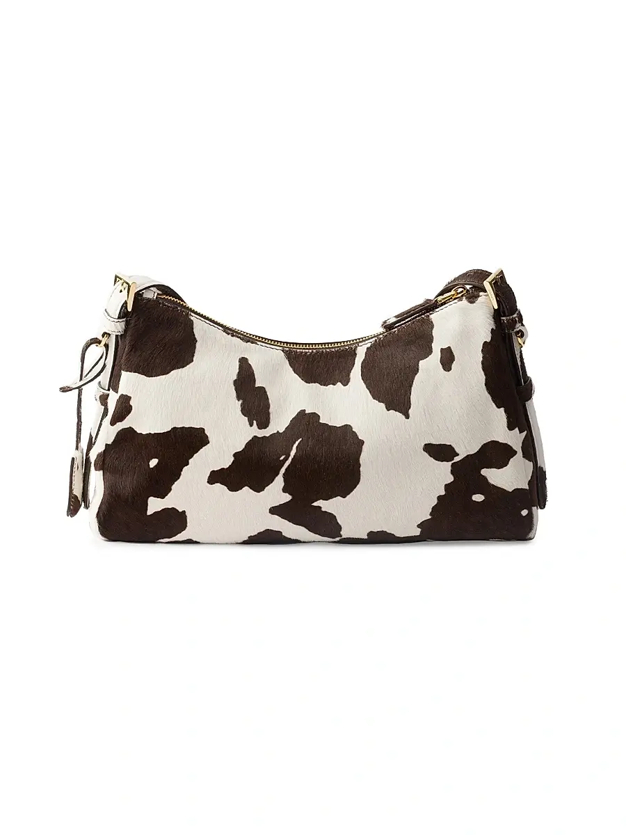 Prada Women's Aimèe Printed Leather Shoulder Bag - Brown White | Thumbnail 3 Prada Women's Aimèe Printed Leather Shoulder Bag - Brown White | Thumbnail 3