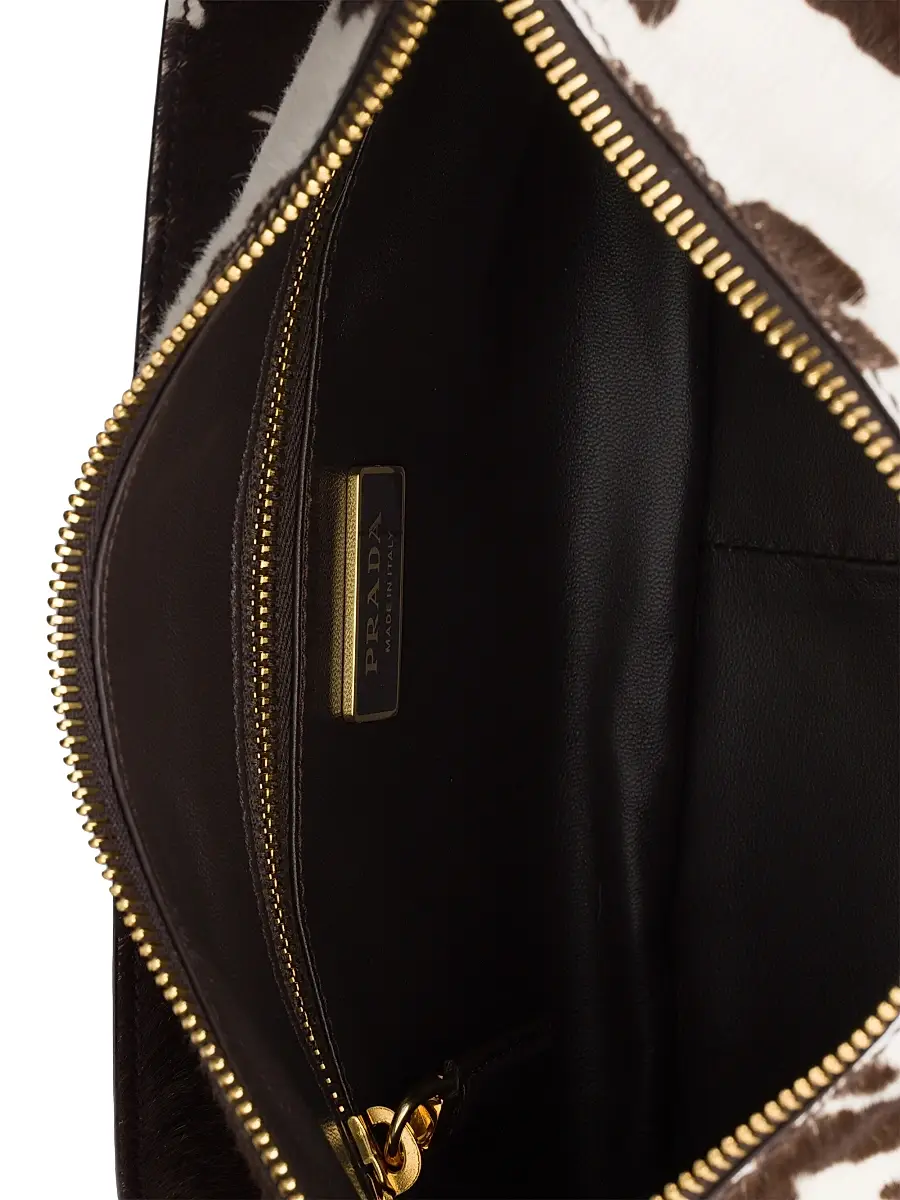 Prada Women's Aimèe Printed Leather Shoulder Bag - Brown White | Thumbnail 4 Prada Women's Aimèe Printed Leather Shoulder Bag - Brown White | Thumbnail 4