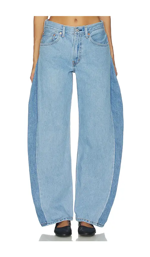 aligrace Two Tone Barrel Jeans | Image 1 aligrace Two Tone Barrel Jeans | Image 1
