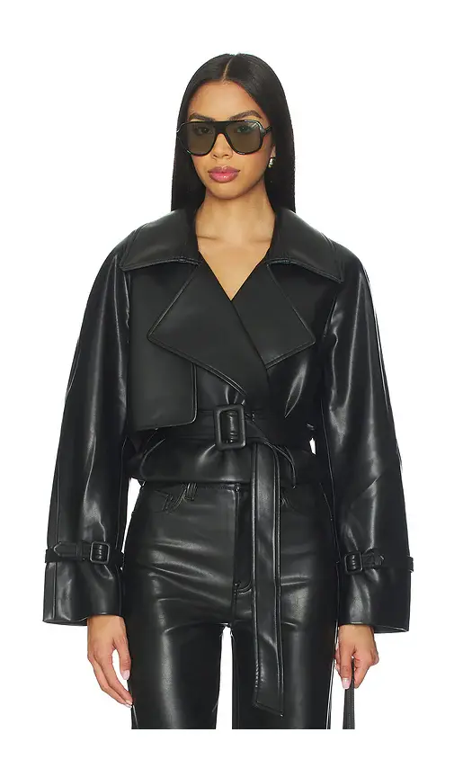 Elodie Charles Faux Leather Crop Jacket Elodie Charles Faux Leather Crop Jacket