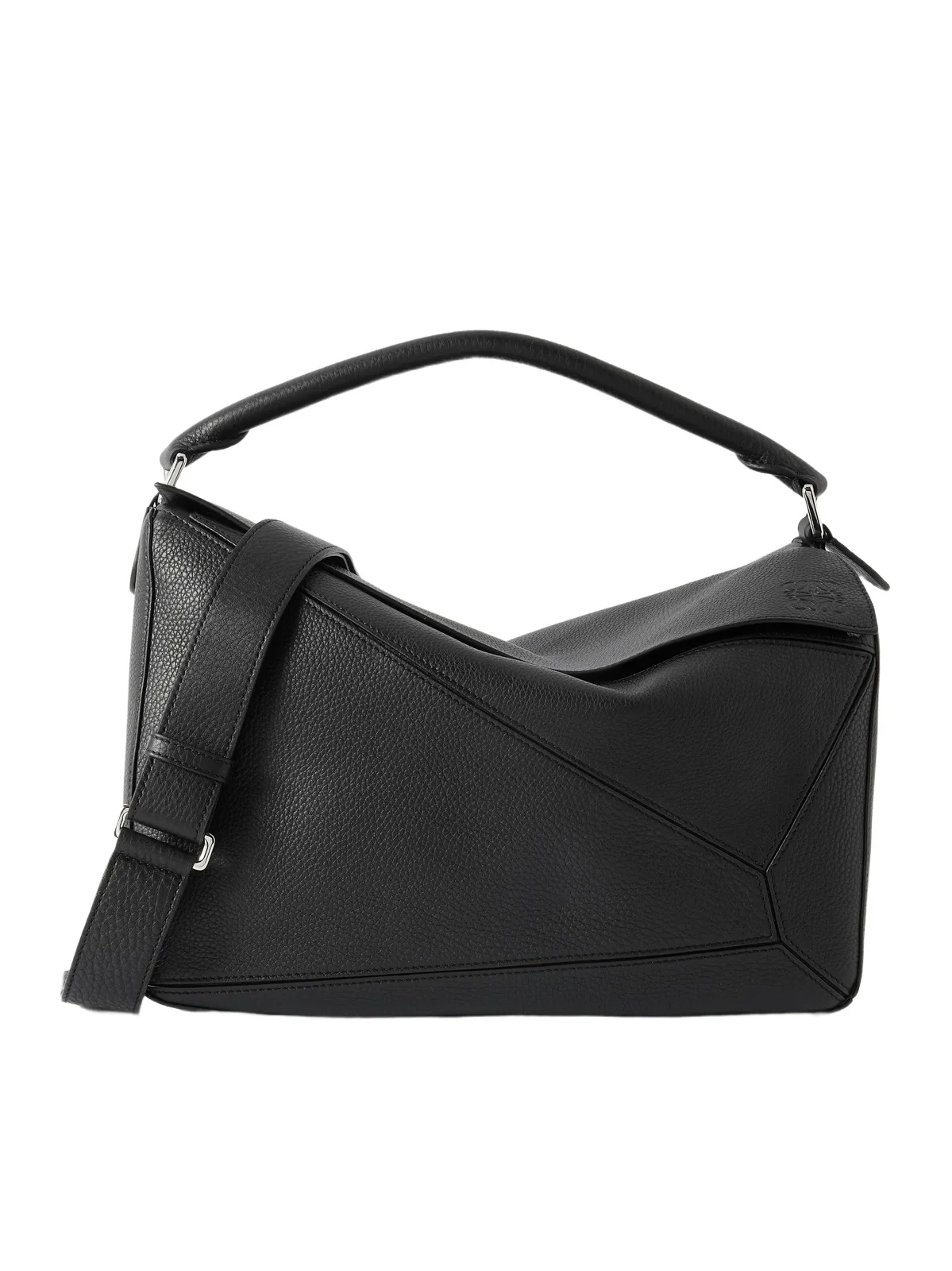 Puzzle Edge Large Logo-Debossed Full-Grain Leather Messenger Bag - Men