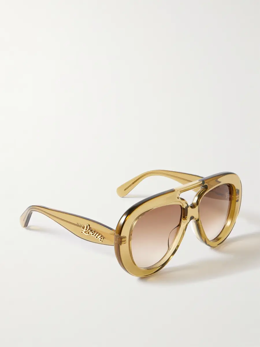 Loewe Curvy Oversized Double-Bridge Aviator-Style Acetate Sunglasses - Men | Thumbnail 4 Loewe Curvy Oversized Double-Bridge Aviator-Style Acetate Sunglasses - Men | Thumbnail 4