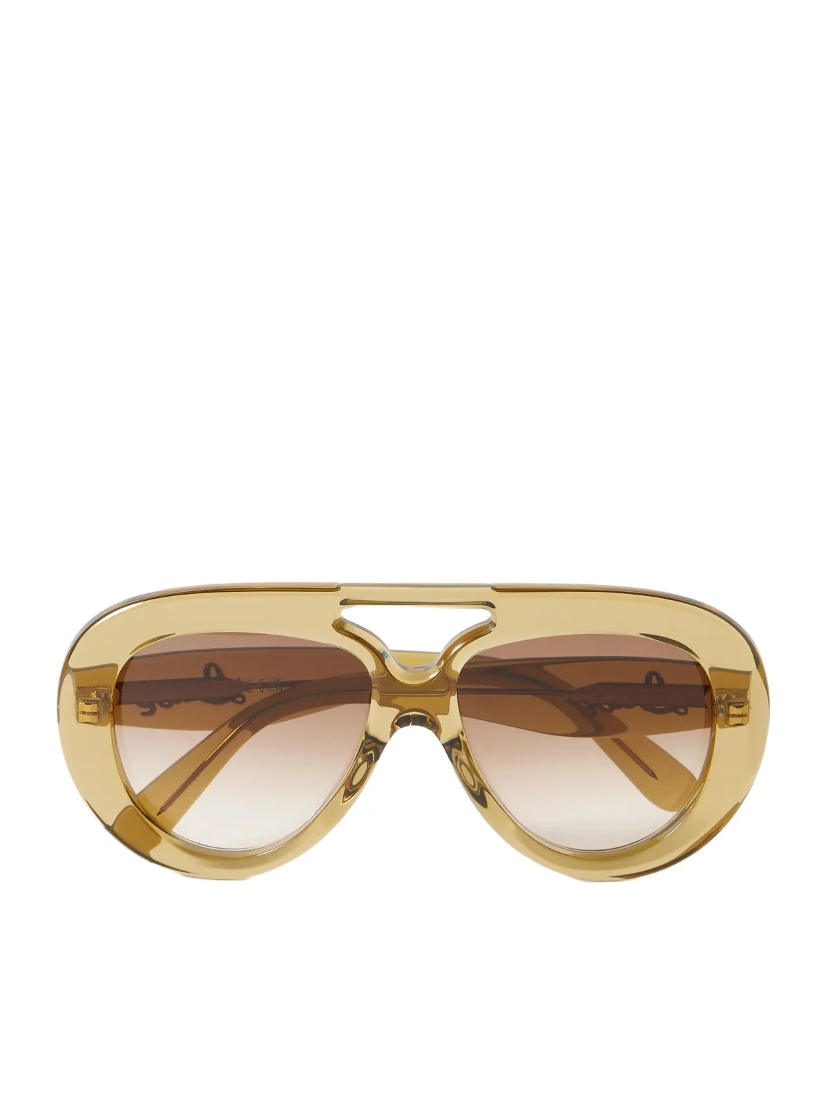 Loewe Curvy Oversized Double-Bridge Aviator-Style Acetate Sunglasses - Men