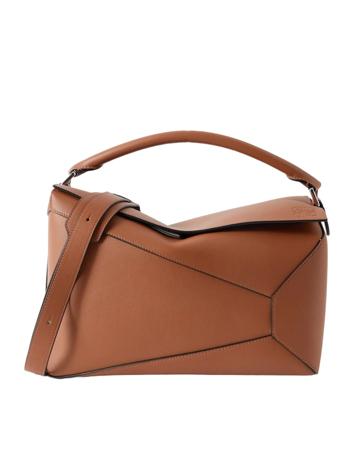 Puzzle Edge Large Logo-Debossed Leather Messenger Bag - Men