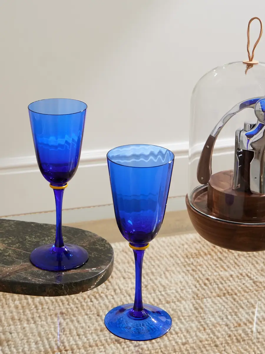 La DoubleJ Rainbow Set of Two Murano Glass Wine Glasses - Men | Thumbnail 2 La DoubleJ Rainbow Set of Two Murano Glass Wine Glasses - Men | Thumbnail 2