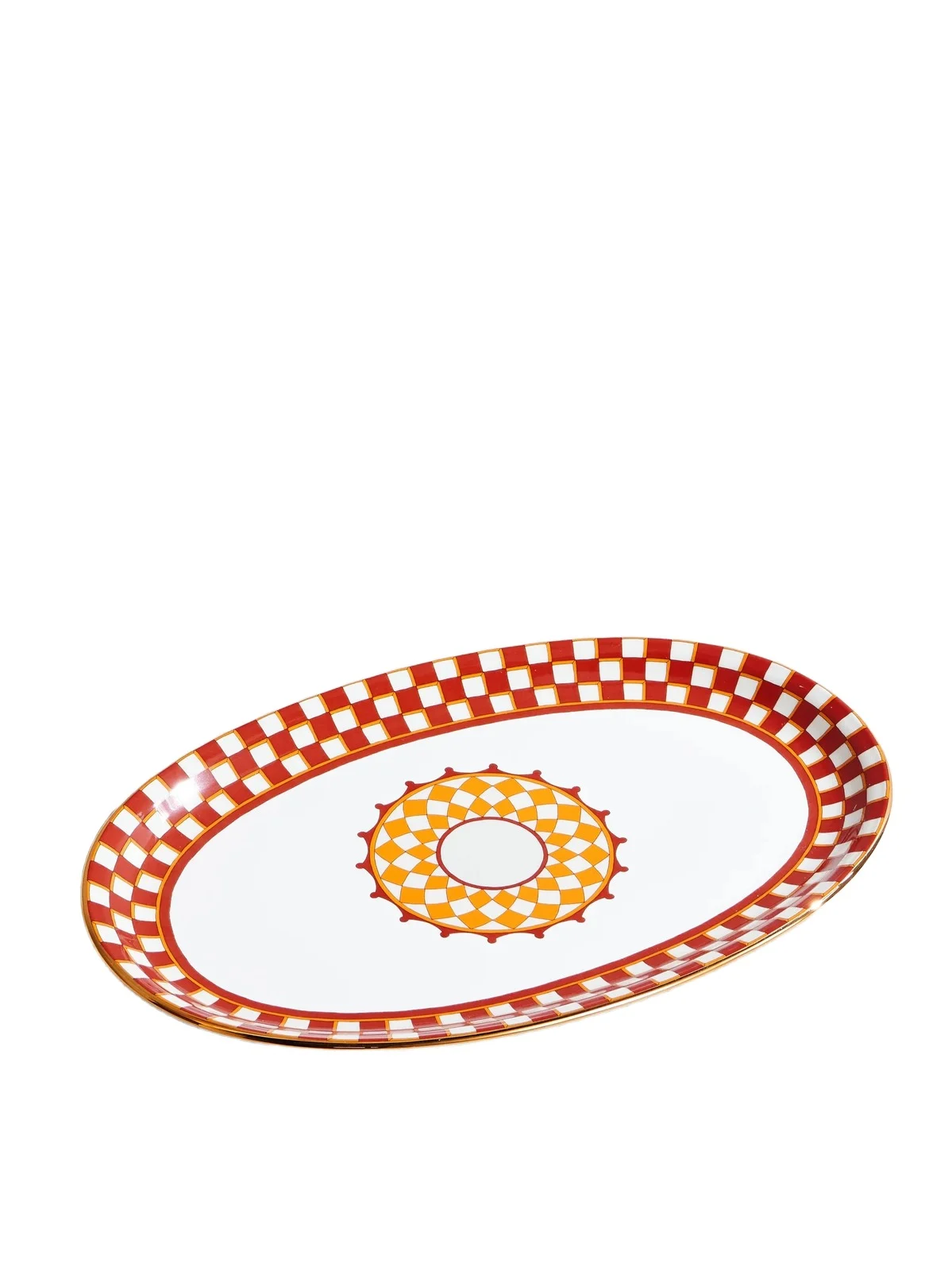 La DoubleJ Gold-Trimmed Painted Porcelain Platter - Men