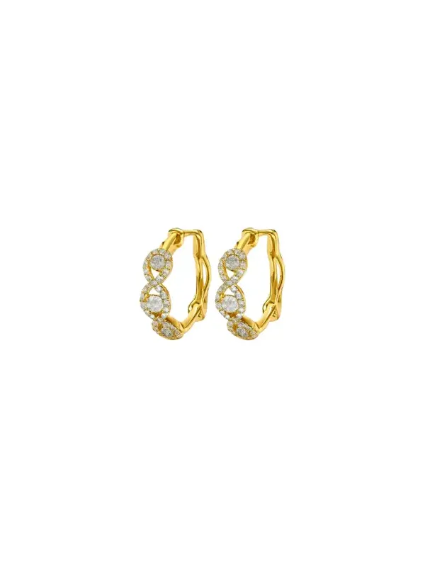 0.42ct Diamond 14K Gold Hoop Earrings