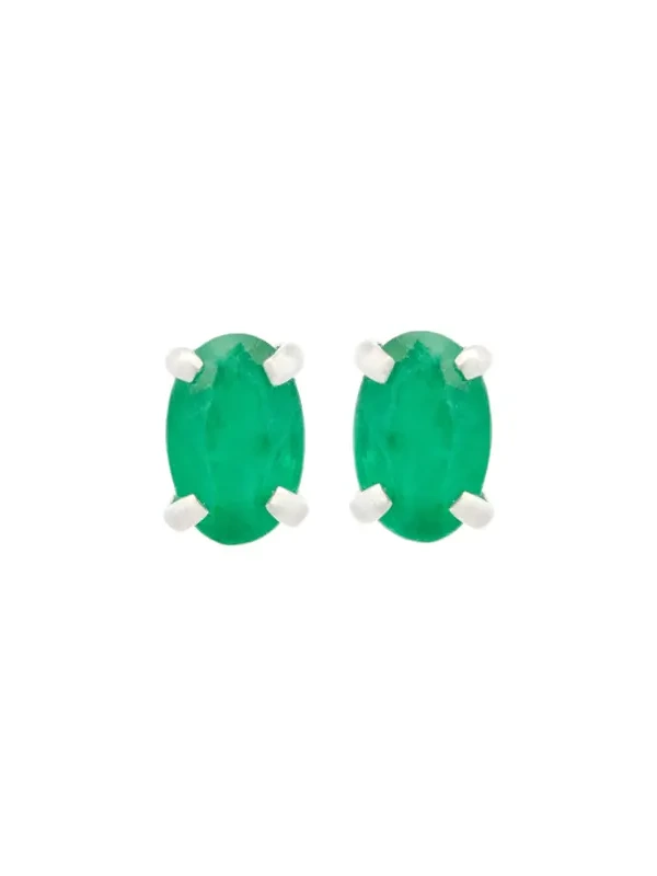 1.05ct Emerald 14K Gold Oval Stud Earrings 1.05ct Emerald 14K Gold Oval Stud Earrings