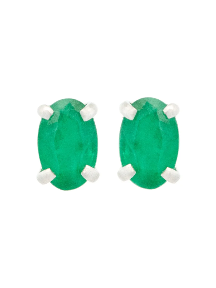 1.05ct Emerald 14K Gold Oval Stud Earrings 1.05ct Emerald 14K Gold Oval Stud Earrings