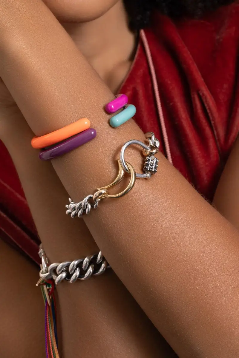 Marla Aaron Fuchsia Tacky Hinged Cuffling Bracelet | Thumbnail 2 Marla Aaron Fuchsia Tacky Hinged Cuffling Bracelet | Thumbnail 2