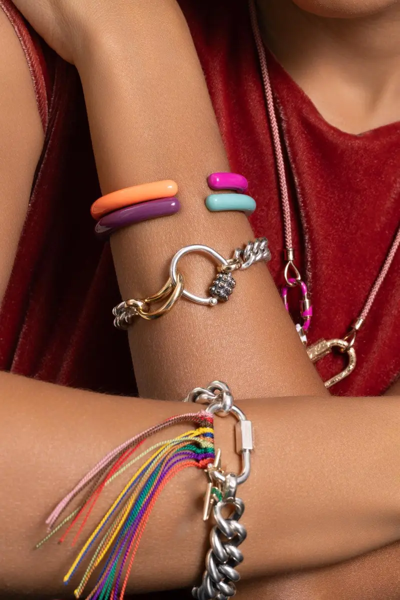 Marla Aaron Fuchsia Tacky Hinged Cuffling Bracelet | Thumbnail 4 Marla Aaron Fuchsia Tacky Hinged Cuffling Bracelet | Thumbnail 4